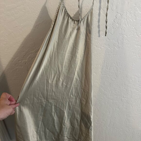 NWT Free People Bundle of Champagne & Pink Silky Slip Halter Dresses - Picture 12 of 14